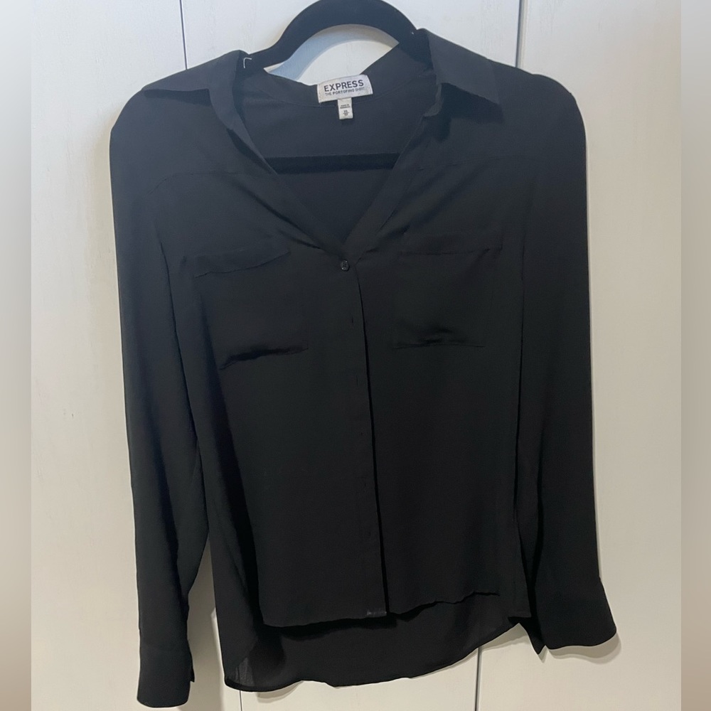 Express black button down shirt. Size XS.